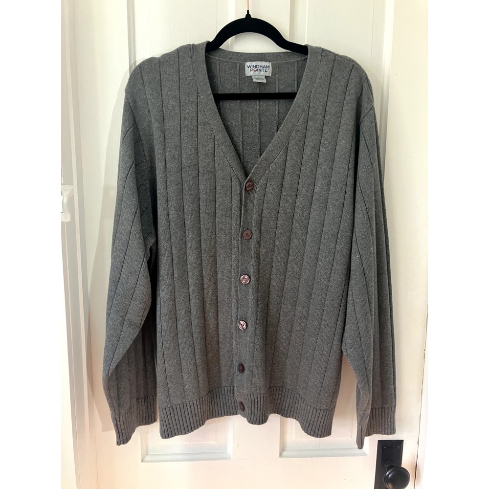 Vintage Men's Dad Cardigan Grandpa Sweater Y2K Prep‎ 90s Windham Pointe Sz XL